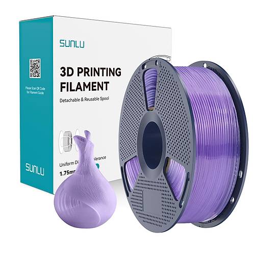 SUNLU PLA Transparan �effaf Filament Mor 1.75mm 1kg