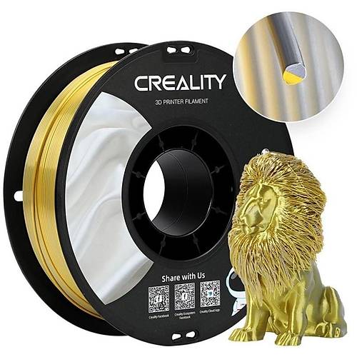 Creality CR-SILK PLA Filament Altn-Gm ift Renk 1.75mm 1kg