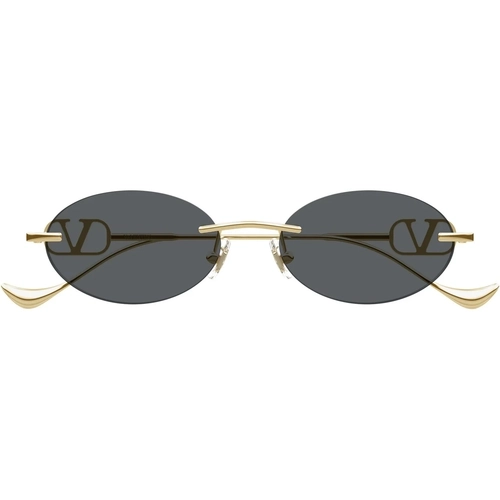 Valentino VG0032S 001 Gold Grey Geometric Kadin Gunes Gozlugu