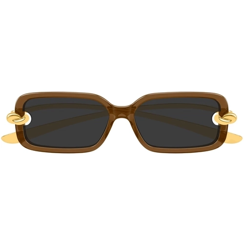 Bottega Veneta BV1439S 005 Caramel Gold Rectangle Gunes Gozlugu