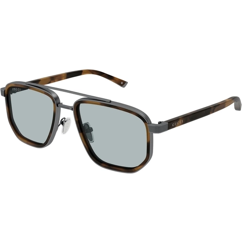 Gucci GG2073S 002 Ruthenium Ice Blue Navigator Erkek Gunes Gozlugu