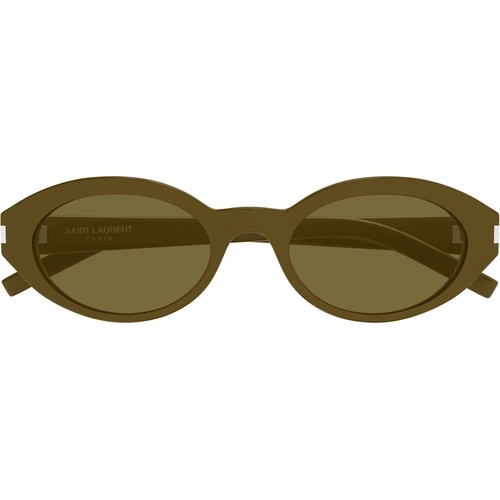 Saint Laurent SL 567 006 Licorice Khaki Oval Kadin Gunes Gozlugu