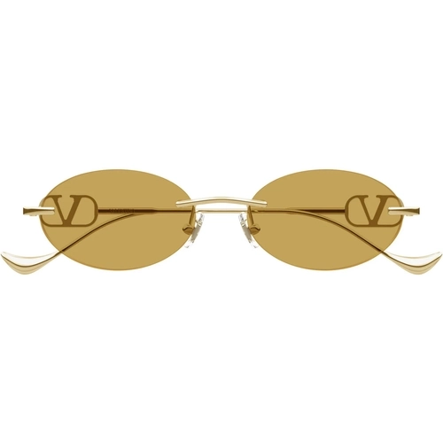 Valentino VG0032S 003 Gold Yellow Rimless Oval Gunes Gozlugu