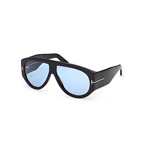 Tom Ford Bronson FT1044 01V Parlak Siyah Mavi Unisex G�ne� G�zl���