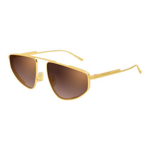 Bottega Veneta BV1466S 004 Gold Pilot Brown Pink Mirror Gunes Gozlugu