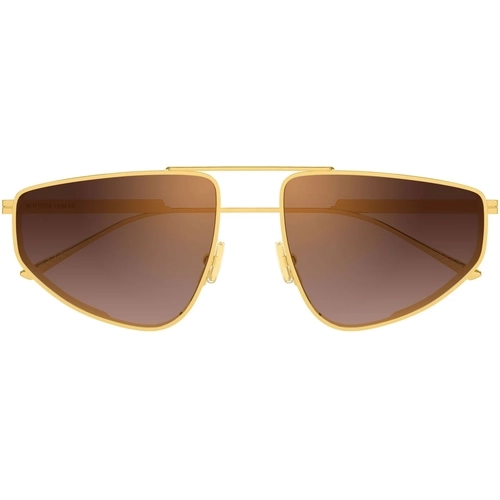 Bottega Veneta BV1466S 004 Gold Pilot Brown Pink Mirror Gunes Gozlugu