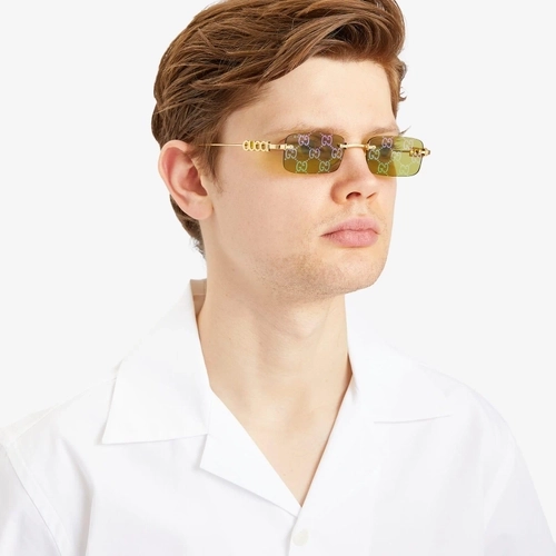 Gucci GG1808S 002 Gold Green Unisex Gunes Gozlugu