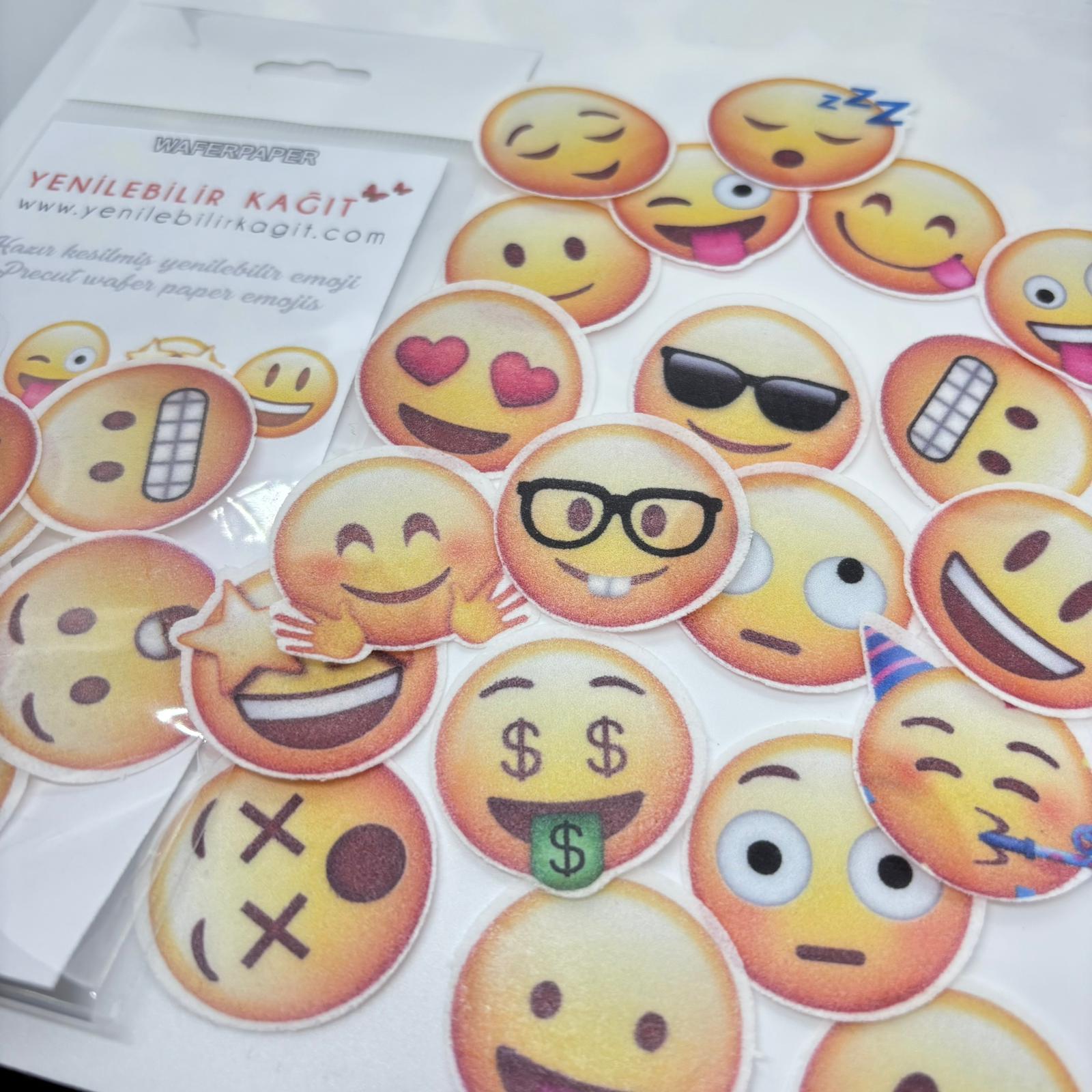 Yenilebilir Kağıt Hazır Kesilmiş Emoji Tema