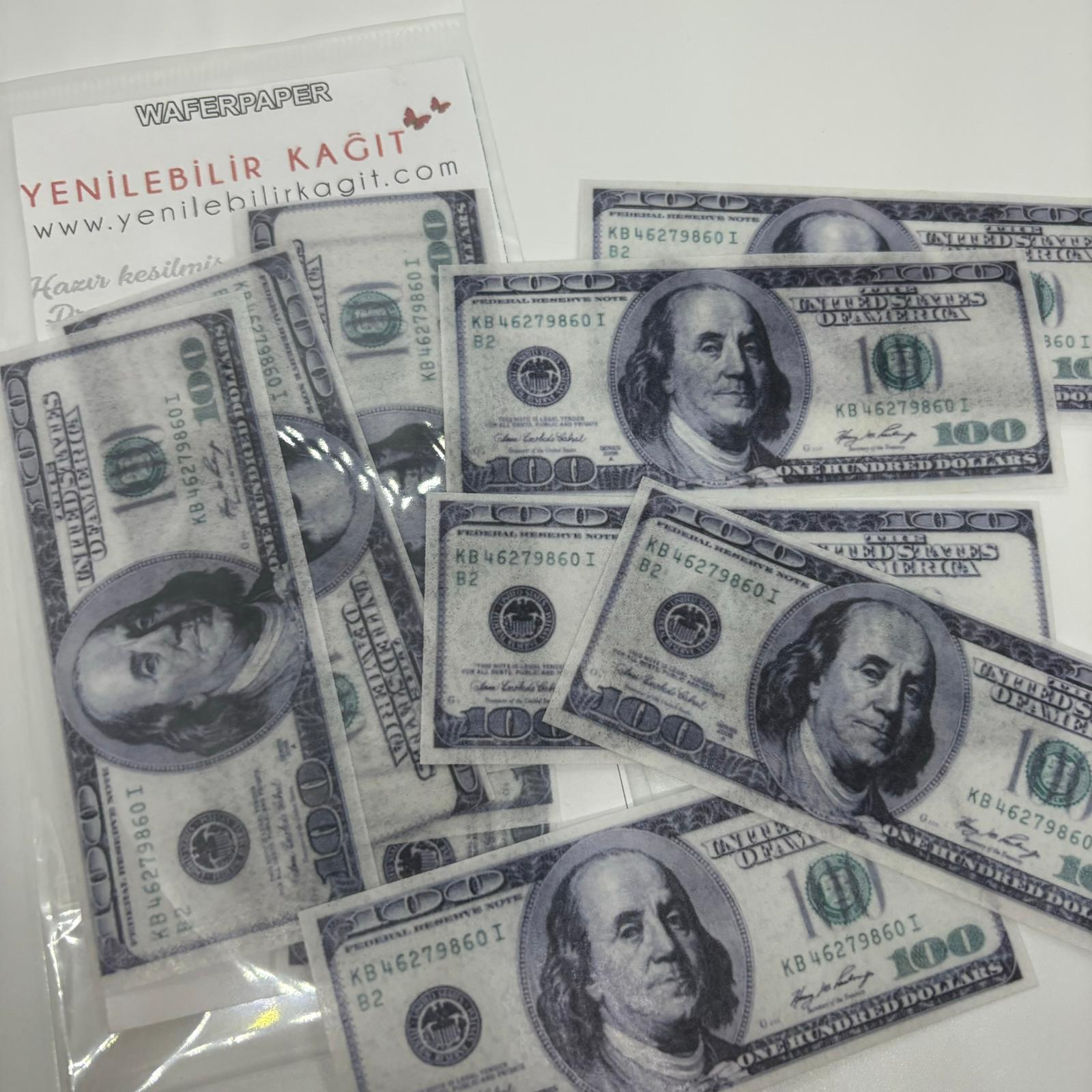 Yenilebilir Kağıt Kullanıma Hazır Kesilmiş Dolar