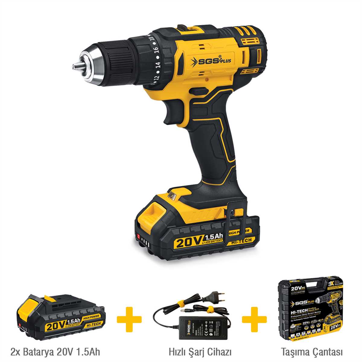 SGS5249 Akülü Vidalama Seti 20 Volt (1.5)Ah