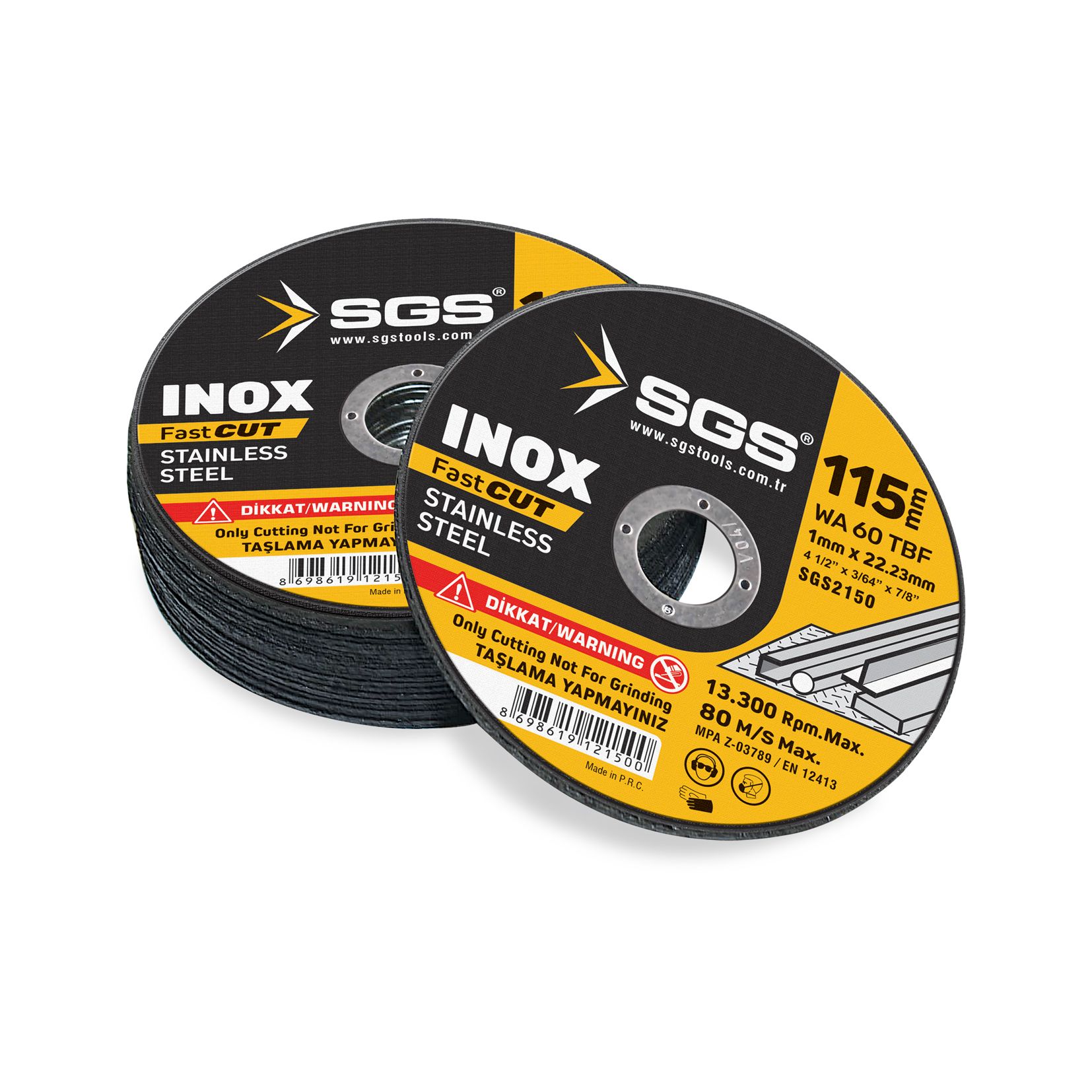 SGS2150 İnox Metal Kesici 115*1,0*22mm
