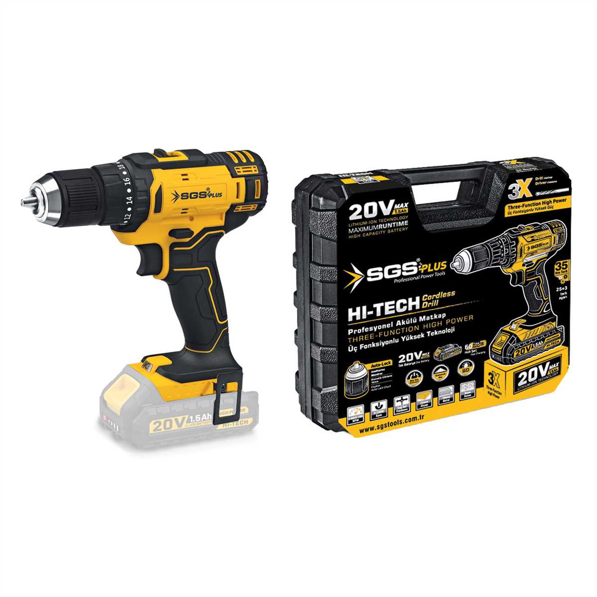 SGS5249B Akülü Vidalama Seti 20 Volt (1.5)Ah