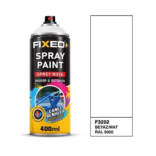 F�XED F3202 SPREY BOYA AKR�L�K-BEYAZ/MAT (RAL9000) 320 GR 400 ML