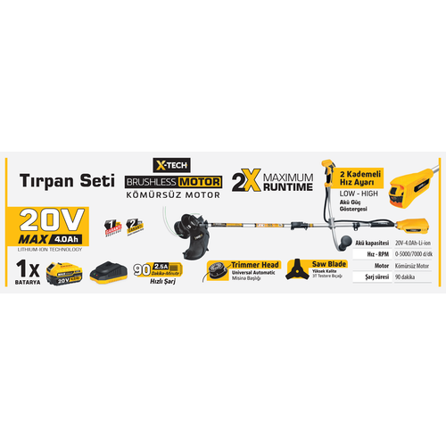 SGS5335 Ak�l� T�rpan Seti 20 V (4.0Ah) Tek Bataryal� (K�m�rs�z)