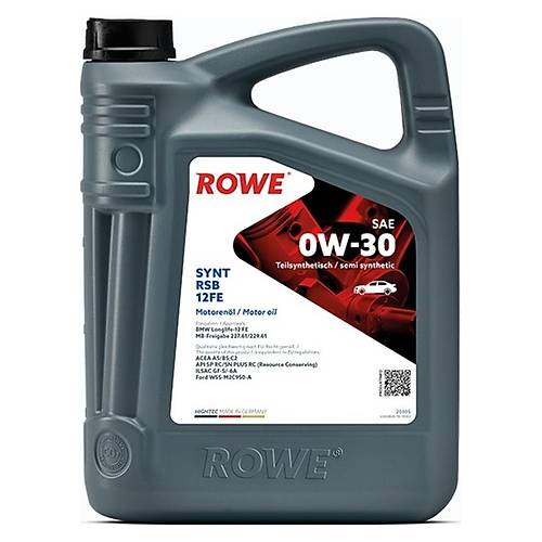 ROWE HIGHTEC SYNT RSB 12FE SAE 0W-30 - 5LT