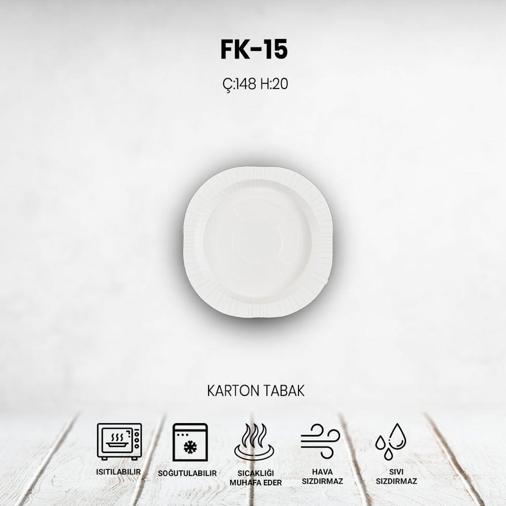 FK-15 TEK PORSİYON KARTON TABAK YEMEK KABI 148x20mm