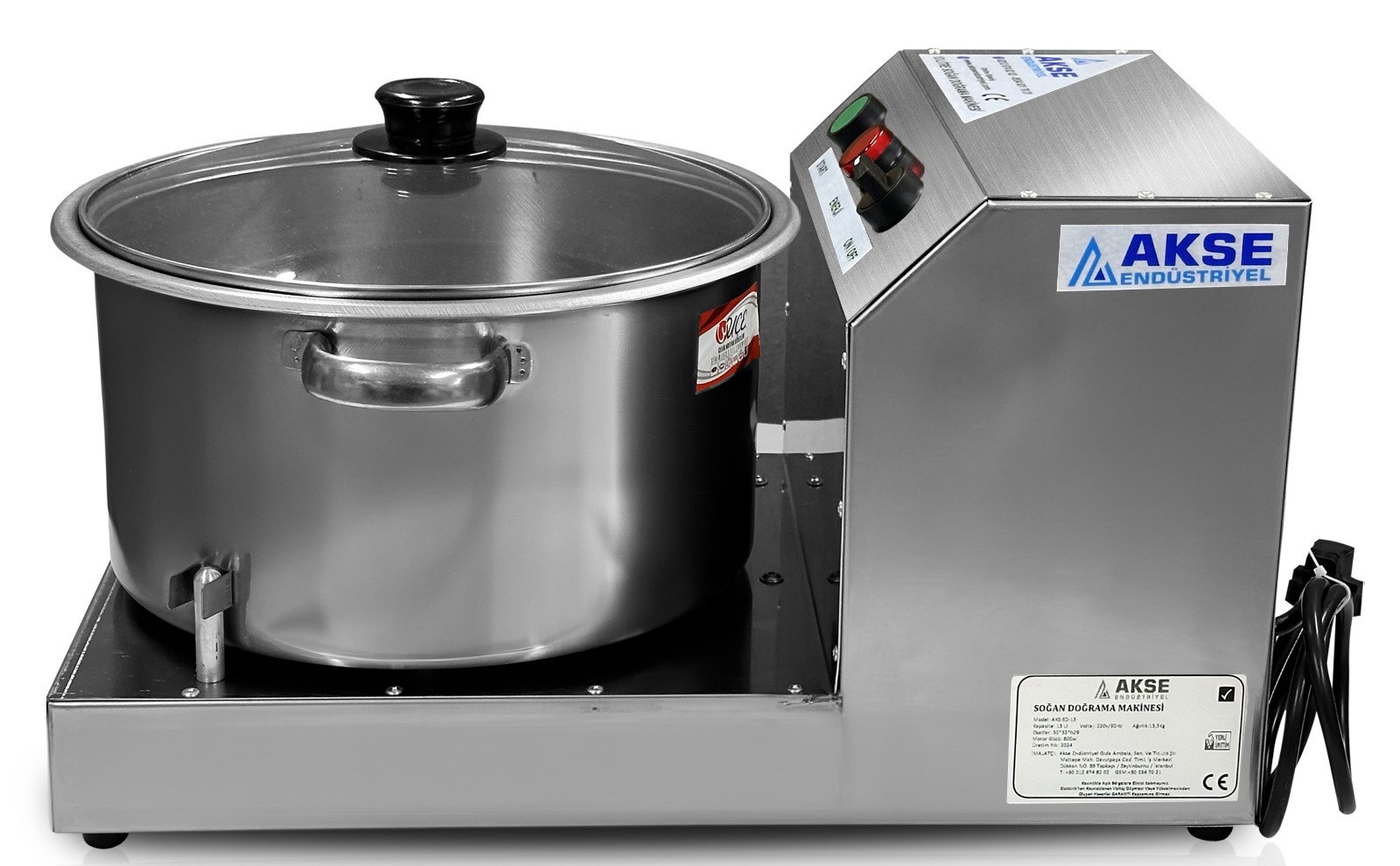 Akse 13 Litre 3 Bıçaklı Soğan Doğrama Makinesi