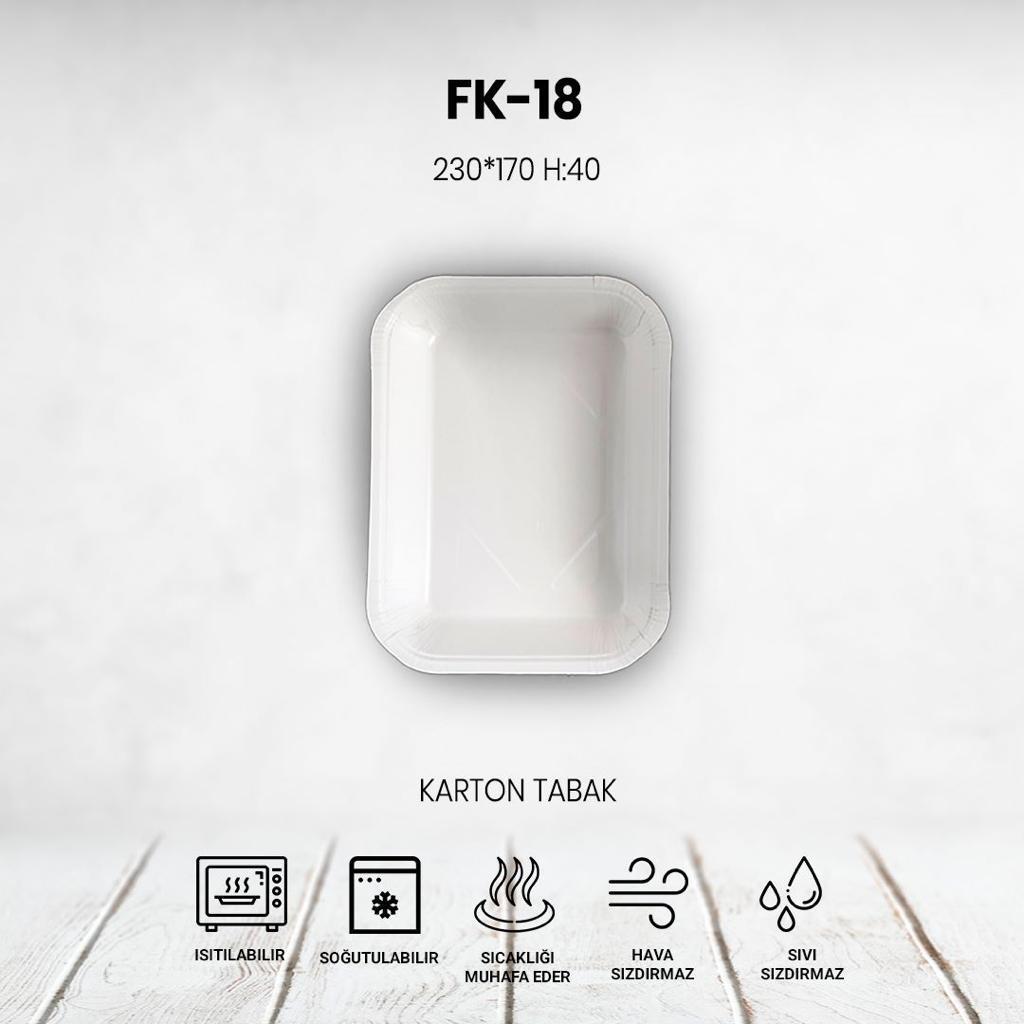 FK-18 TEK PORSİYON YEMEK KABI 230MMX170MM