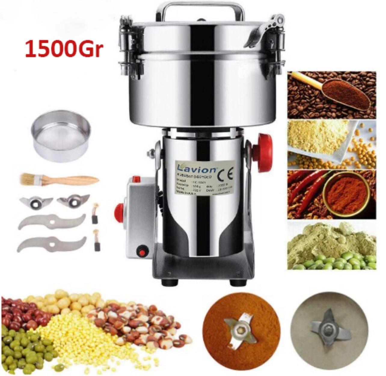 Lavion HC1500 Yüksek Devirli Hububat Bakliyat Öğütücü 1500 Gr