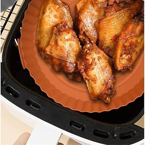 BUFFER Renkli Isya Dayankl Ykanlabilir Silikon Frn Ve Airfryer Yuvarlak Piirme Mat 20 Cm