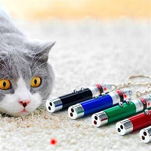 BUFFER  3 Fonksiyonlu Krmz Beyaz Ikl Led Lazer Kedi Kpek Oyuncak Anahtarlk