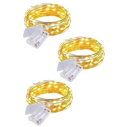 BUFFER Peri Led Ik 10 Metre (Sar) Pilli Aydnlatma erit Led Saak Spot Ssleme