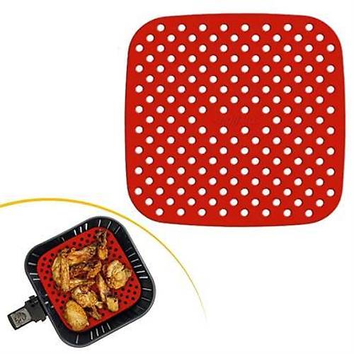 BUFFER Renkli Isya Dayankl Ykanlabilir Silikon Frn Ve Airfryer Kare Piirme Mat 21,5 Cm