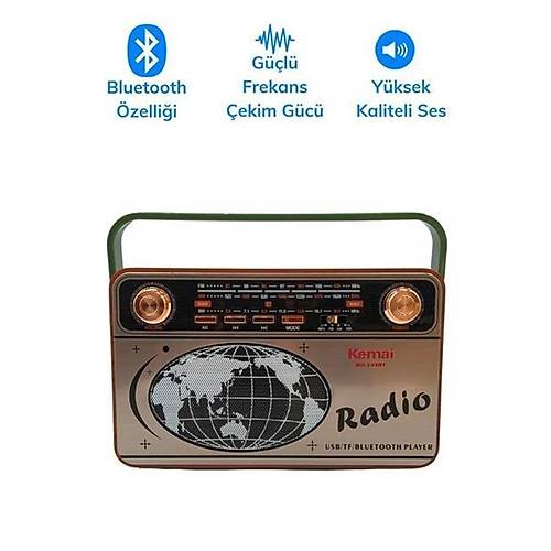 BUFFER 503B Dekoratif Eskitme Nostalji Uzaktan Kumandal Radyo Usb/Aux/Hafza Kart/Bluetooth/arjl