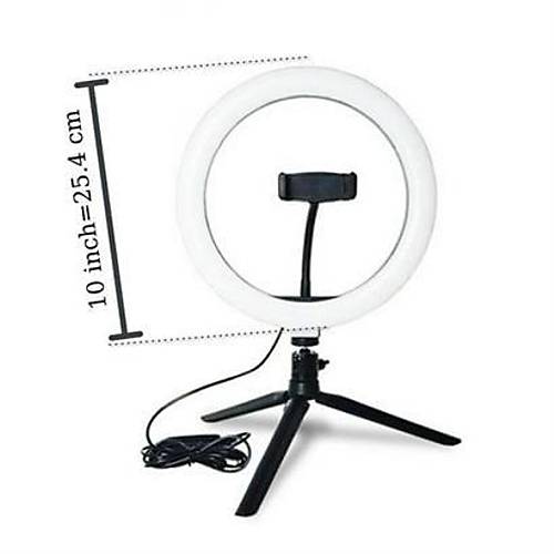 BUFFER 10in 26cm Youtube Instagram Tiktok Selfie  Stdyo Video Fotoraf Ring Light  Tripod Led Hal