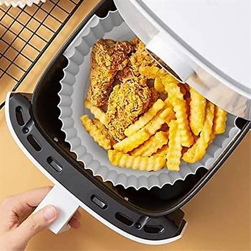 BUFFER Renkli Isya Dayankl Ykanlabilir Silikon Frn Ve Airfryer Yuvarlak Piirme Mat 20 Cm