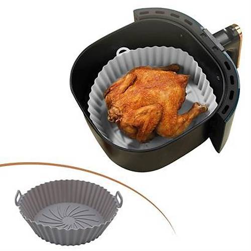 BUFFER Renkli Isya Dayankl Ykanlabilir Silikon Frn Ve Airfryer Yuvarlak Piirme Mat 20 Cm