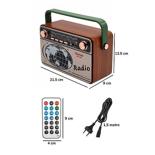 BUFFER 503B Dekoratif Eskitme Nostalji Uzaktan Kumandal Radyo Usb/Aux/Hafza Kart/Bluetooth/arjl