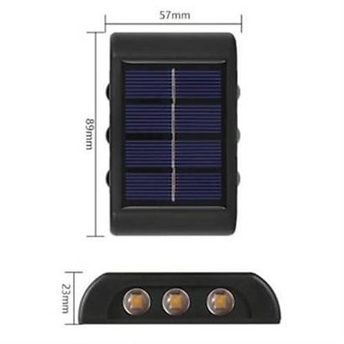 BUFFER 6 Ledli Solar Gne Enerjili Aplik Led, Dekoratif Duvar Monteli Gn I Led