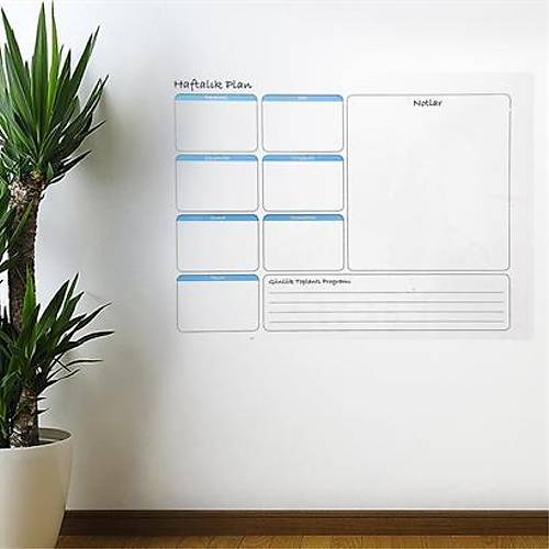 BUFFER Haftalk Planlayc Manyetik Duvar Sticker Takvim 100 cm x 60 cm