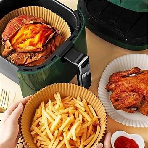 50 Adet Air Fryer Piirme Kad Tek Kullanmlk Hava Fritz Ya Geirmez Yapmaz Tabak Model