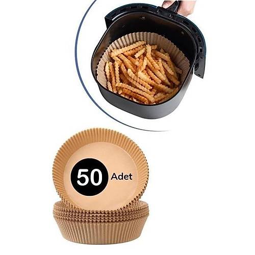 50 Adet Air Fryer Piirme Kad Tek Kullanmlk Hava Fritz Ya Geirmez Yapmaz Tabak Model