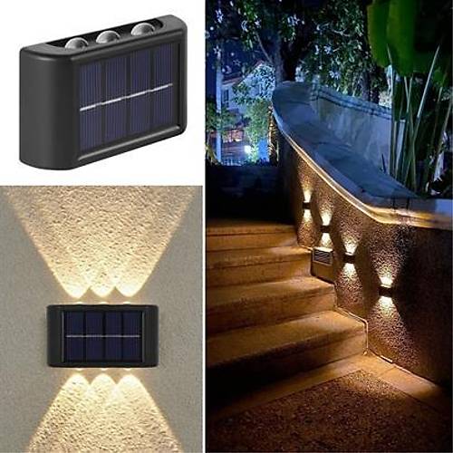 BUFFER 6 Ledli Solar Gne Enerjili Aplik Led, Dekoratif Duvar Monteli Gn I Led