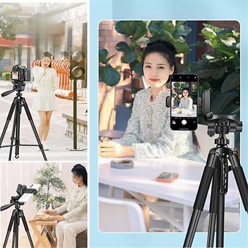 BUFFER Telefon ve Fotoraf Makinas Taklabilen Bluetooth Kumandal 146 cm Tripod