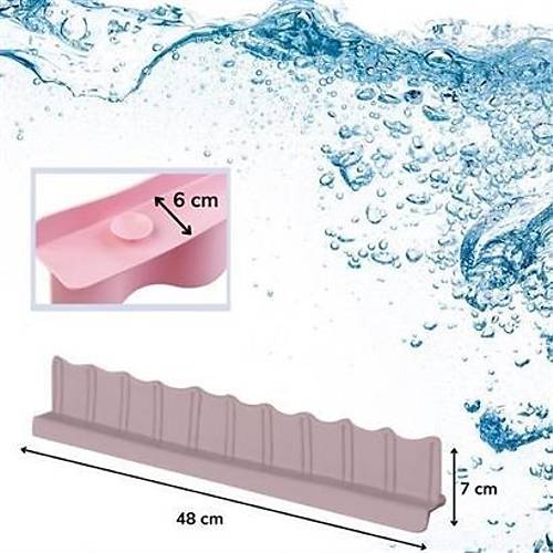 BUFFER Vantuzlu Kauuk Sv Su Szdrmaz  Mutfak Banyo Du Bariyeri Lavabo Kenar Tutucu Set