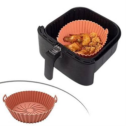 BUFFER Renkli Isya Dayankl Ykanlabilir Silikon Frn Ve Airfryer Yuvarlak Piirme Mat 20 Cm