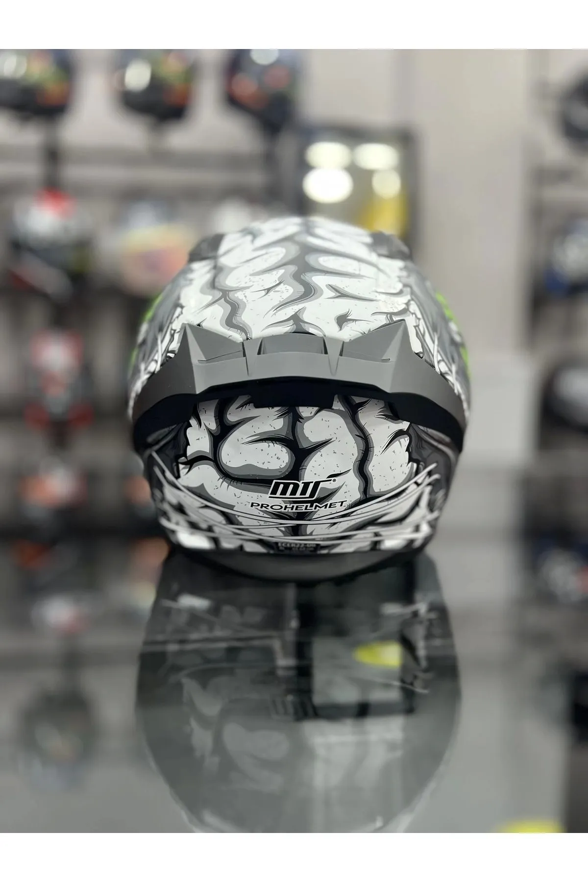 MTS 801 Matt Zombie Grey White Dark Vizör « EMEK MOTOSİKLET İSTANBUL