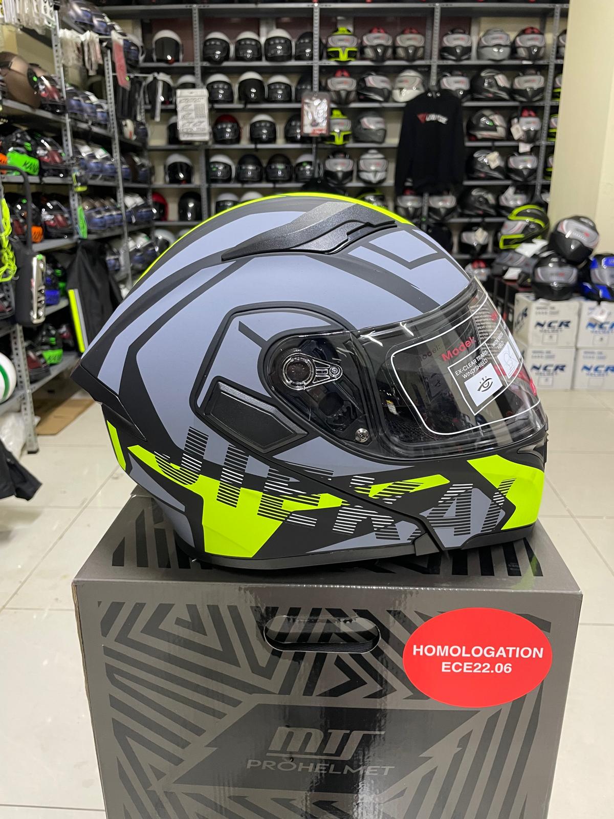 JK 902 Çene Açılır Kask Neon