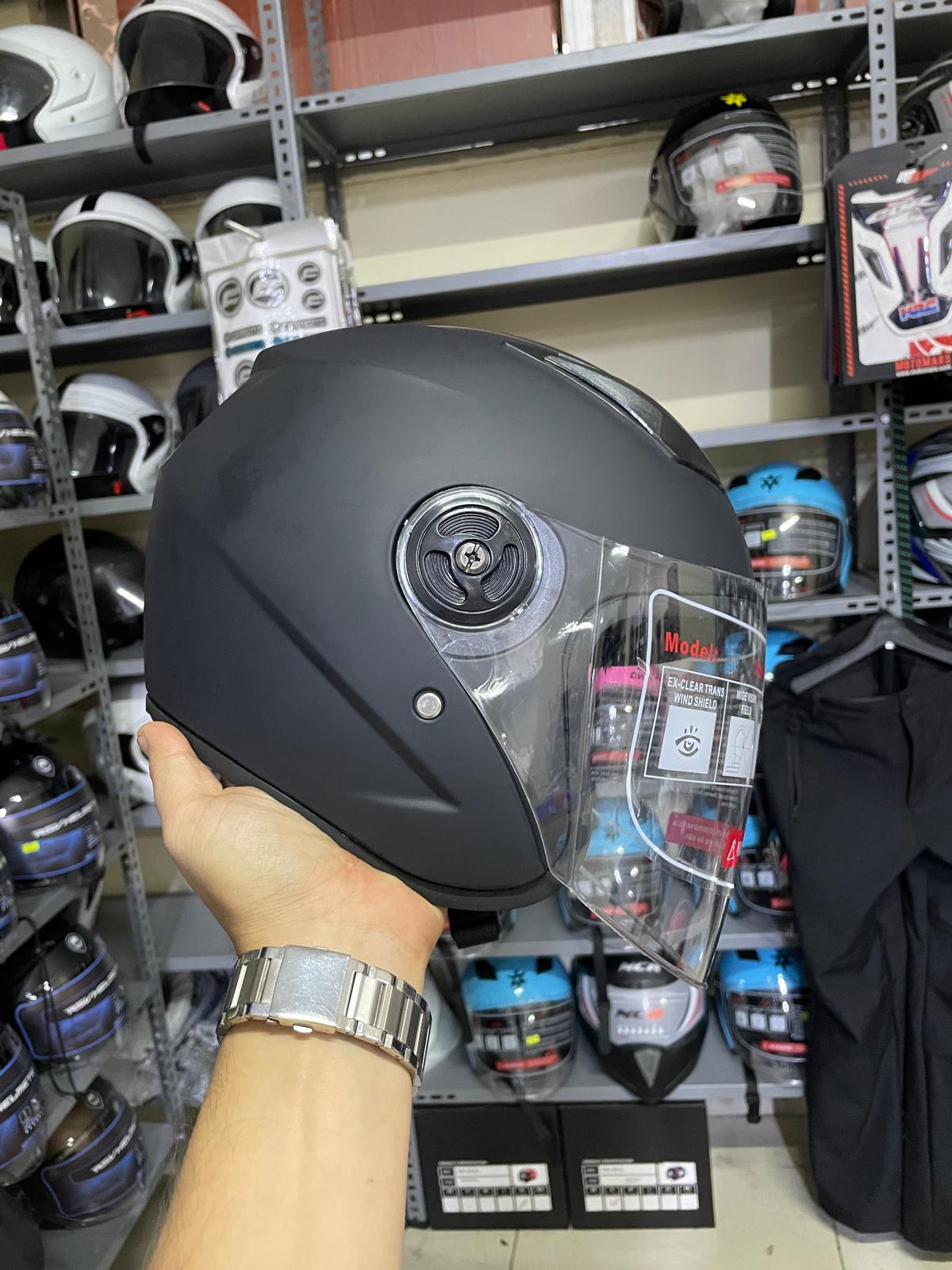 MAT SİYAH YARIM KASK