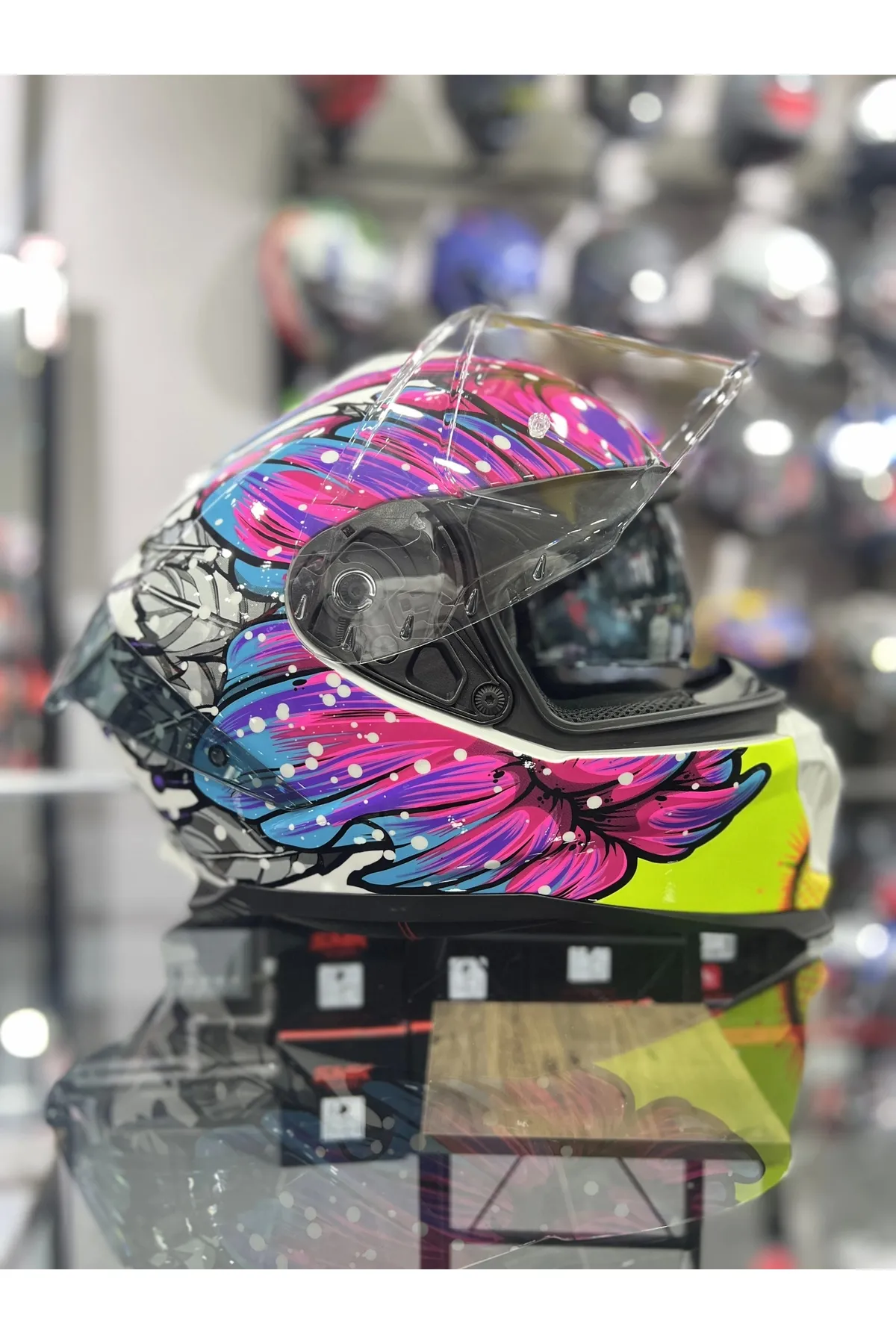 Sway 865 Butterfly Pembe Kapalı Kask