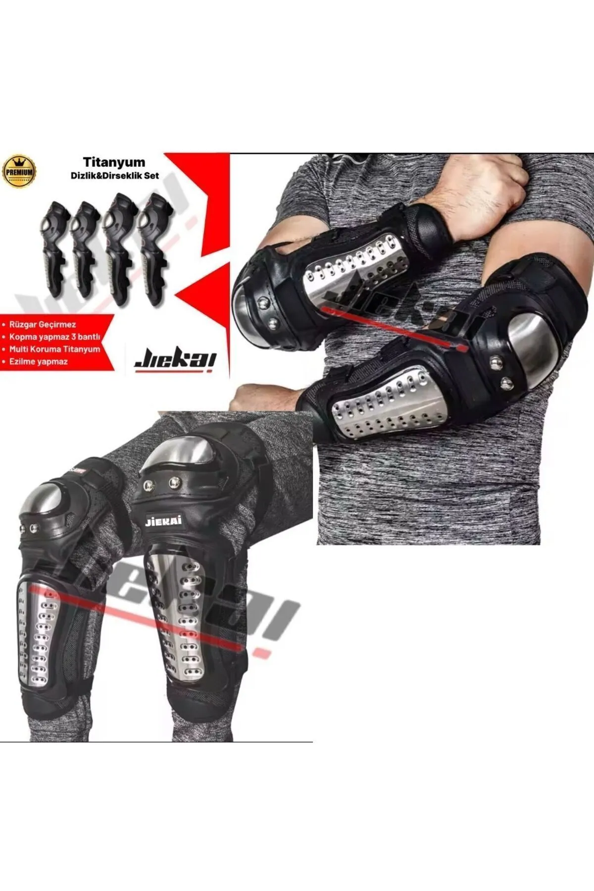 Motosiklet Titanyum Dizlik Dirseklik Seti