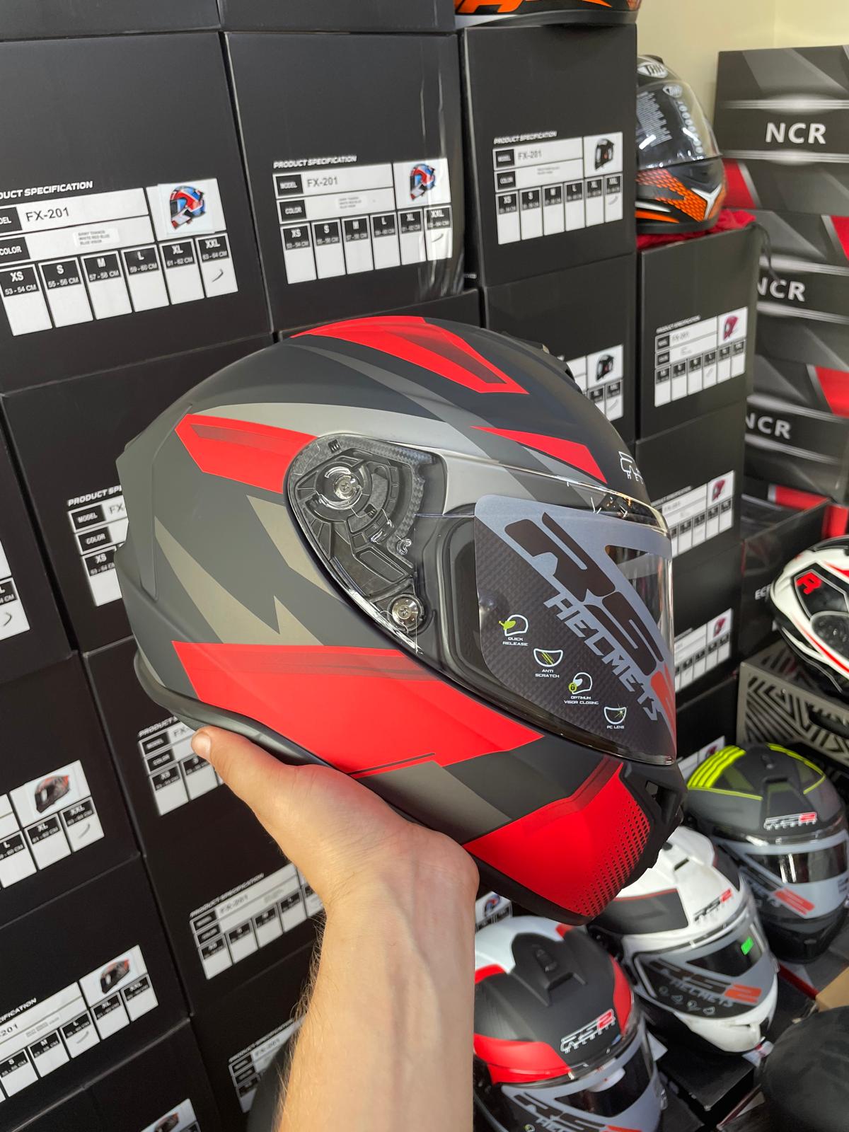 RS2 Fullface Kask Kırmızı