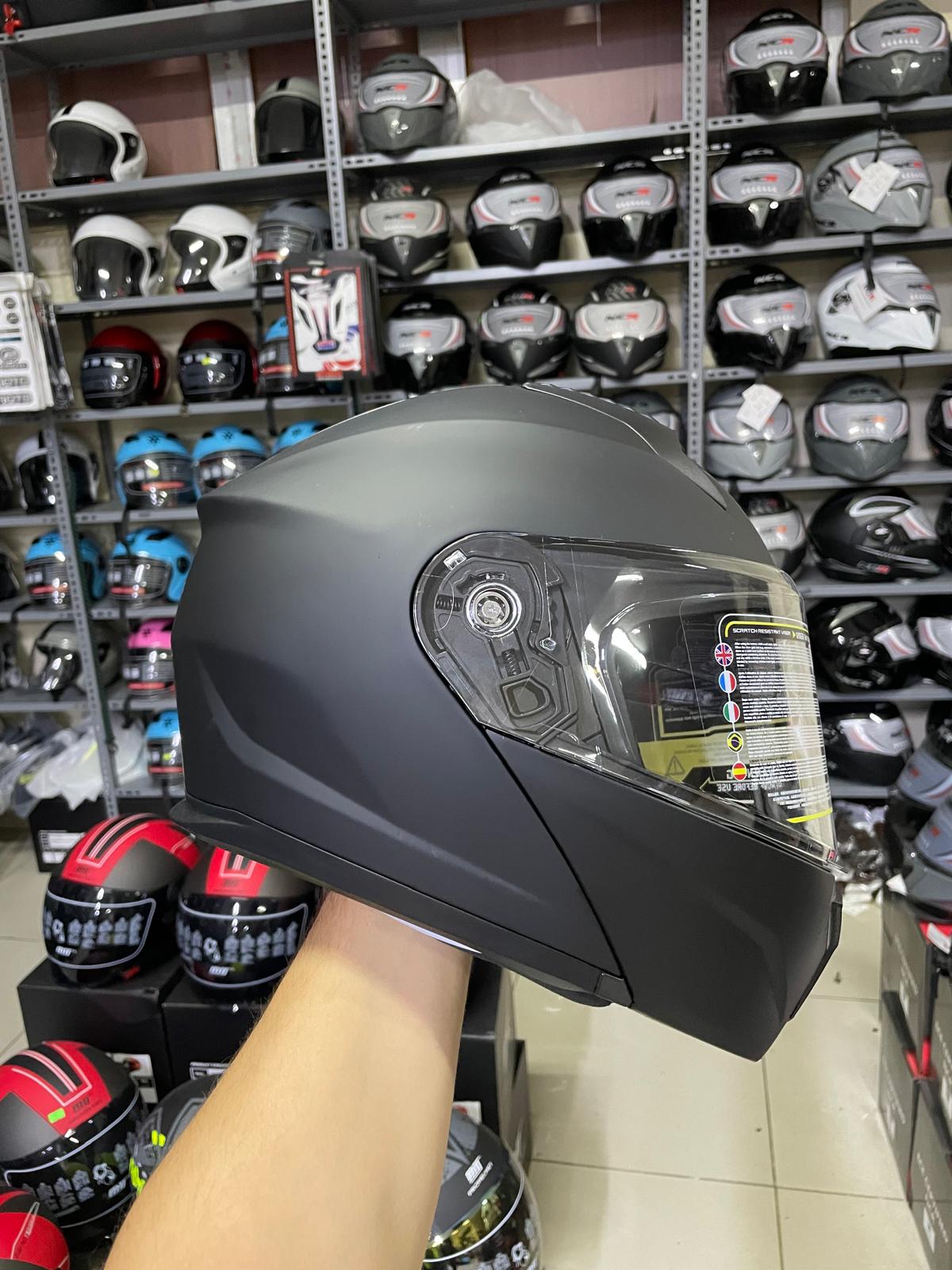 MTS Çene Açılır Mat Siyah Kask