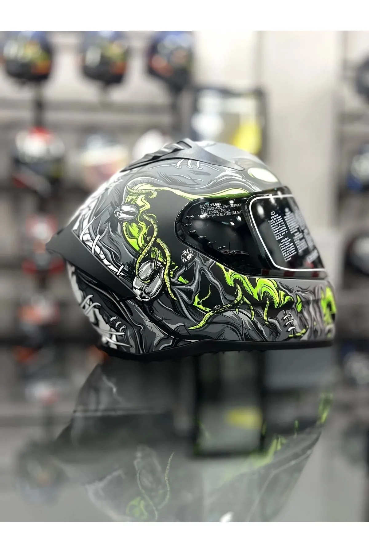 MTS 801 Matt Zombie Grey White Dark Vizör « EMEK MOTOSİKLET İSTANBUL