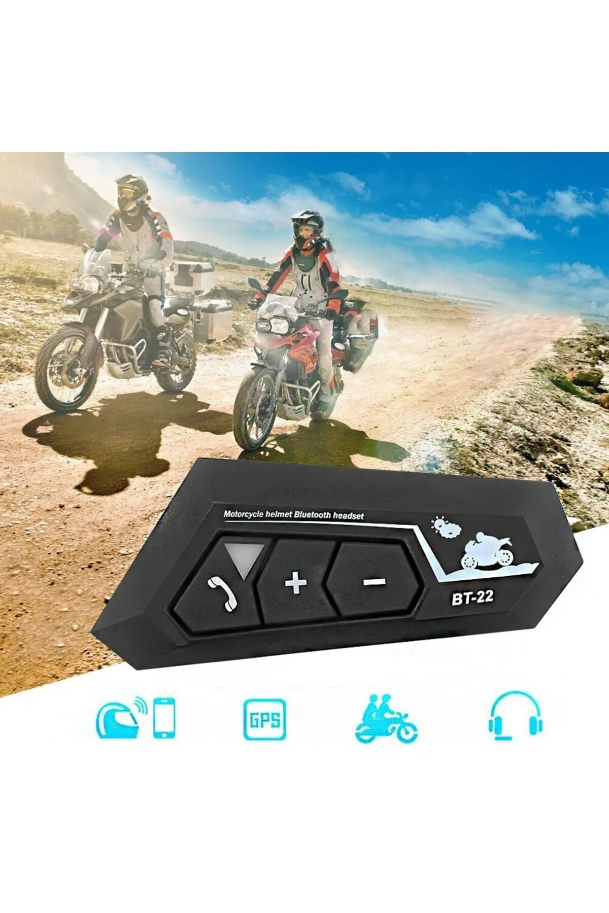 BT-22 Kask Kulaklık Bt22 Bluetooth Motosiklet Kulaklık 5.0 Bluetooth Intercom Motosiklet Kulaklık
