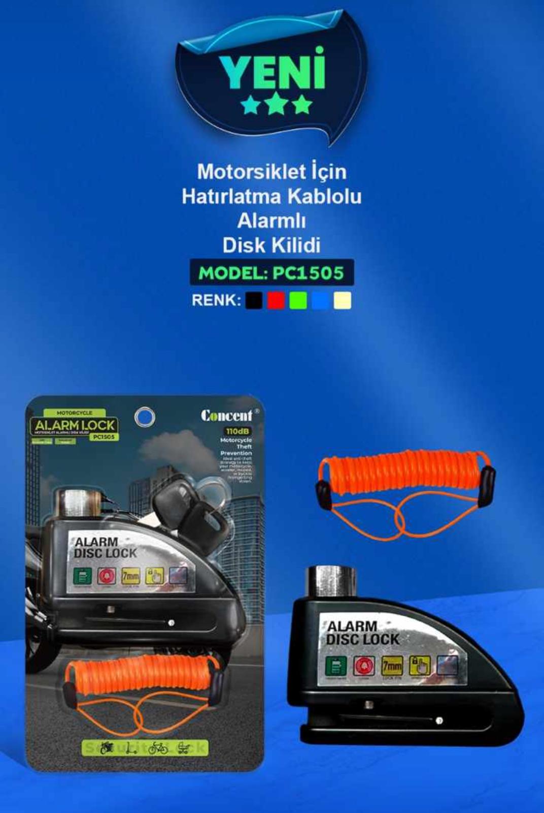 Motosiklet Alarm Disk Kilidi
